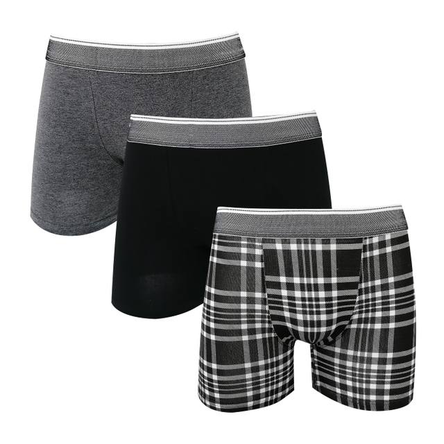3 pack classic style men boxers comfort cotton spandex underwear