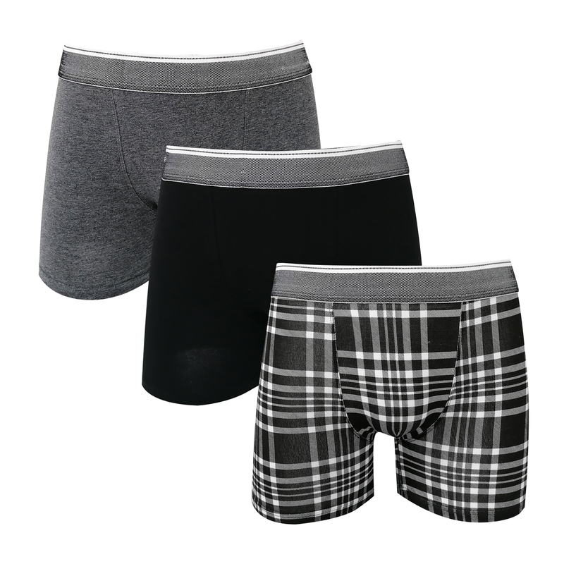 3 pack classic style men boxers comfort cotton spandex underwear