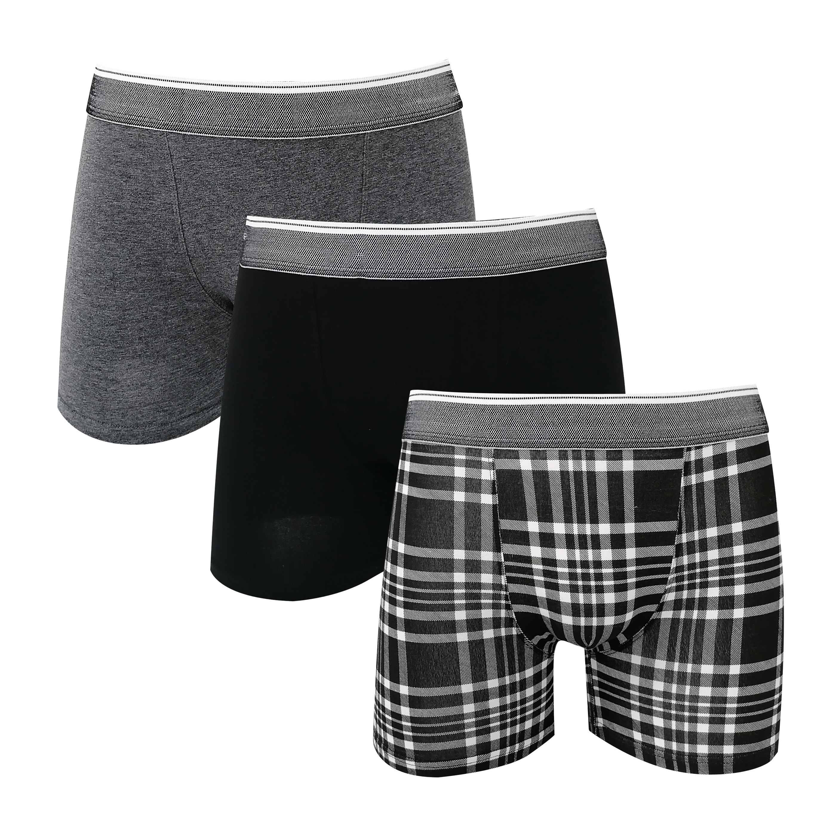 3 pack classic style men boxers comfort cotton spandex underwear