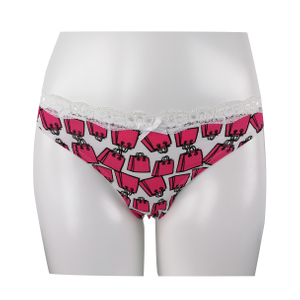 OEM customized print sexy lace elastic fashion girls' lingerie thongs