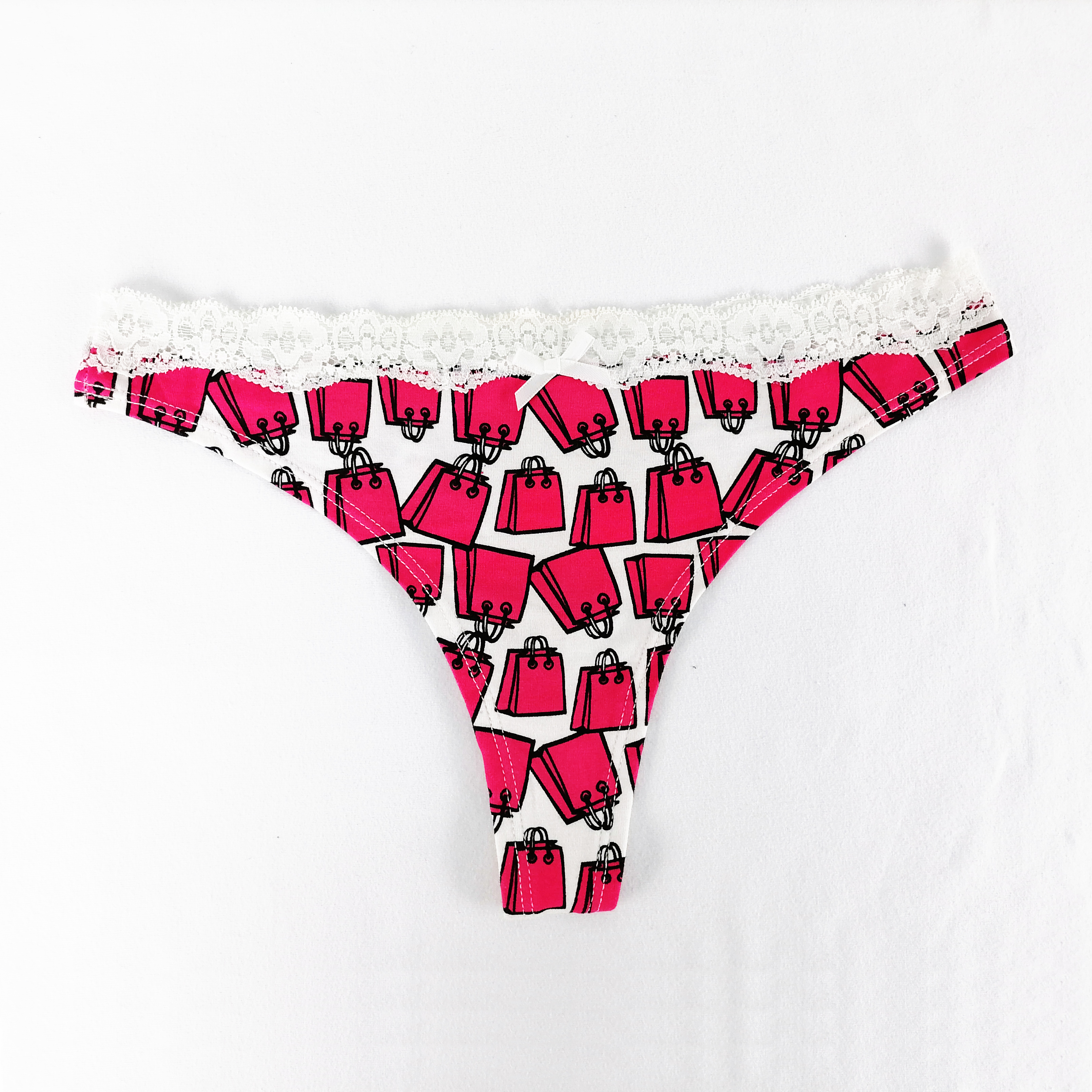 sexy lace elastic waistband customize print cotton ladies lingerie