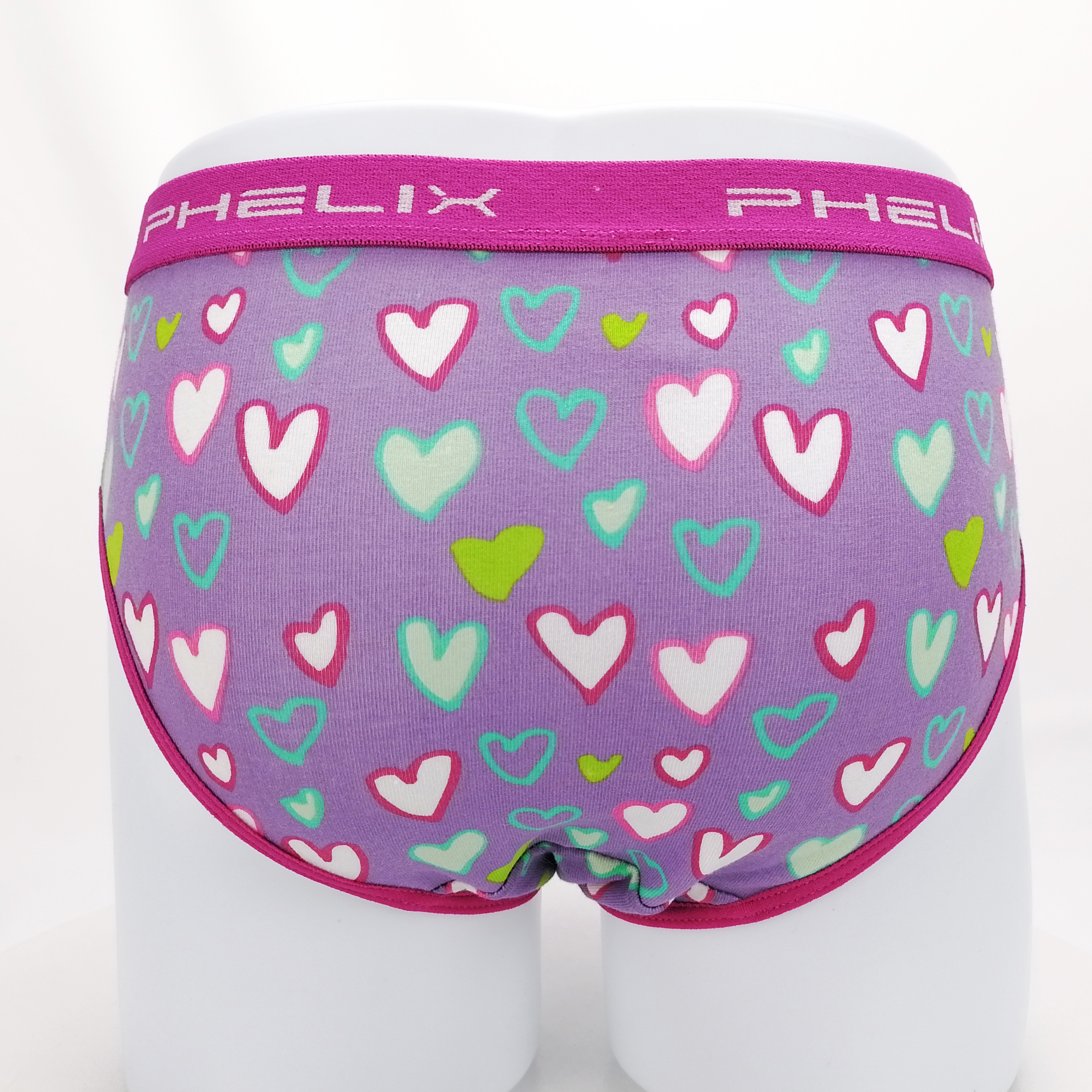 customize jacquard logo all over print breathable cotton elastane girls briefs underwear