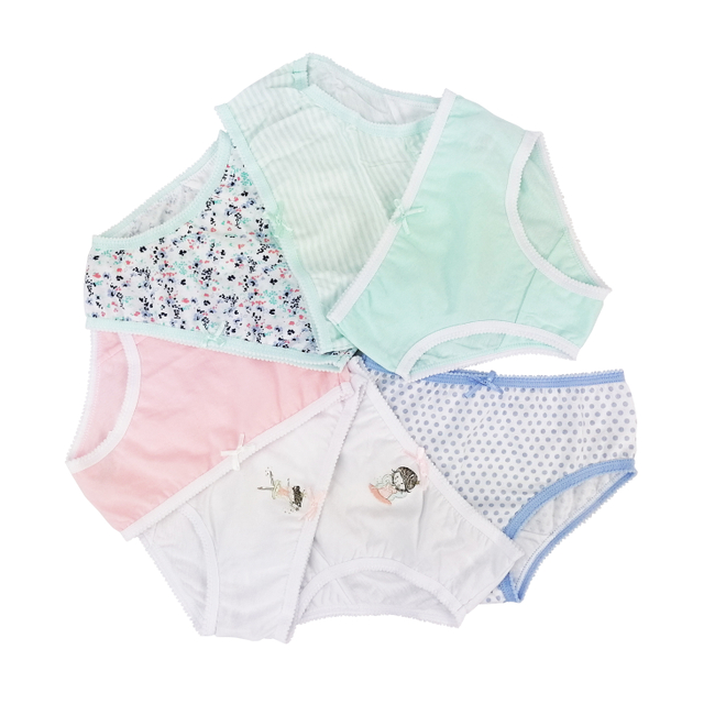 OEM ODM kids underwear customize logo breathable cotton all over print girls panties
