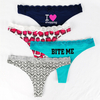 sexy lace elastic waistband customize print cotton ladies lingerie