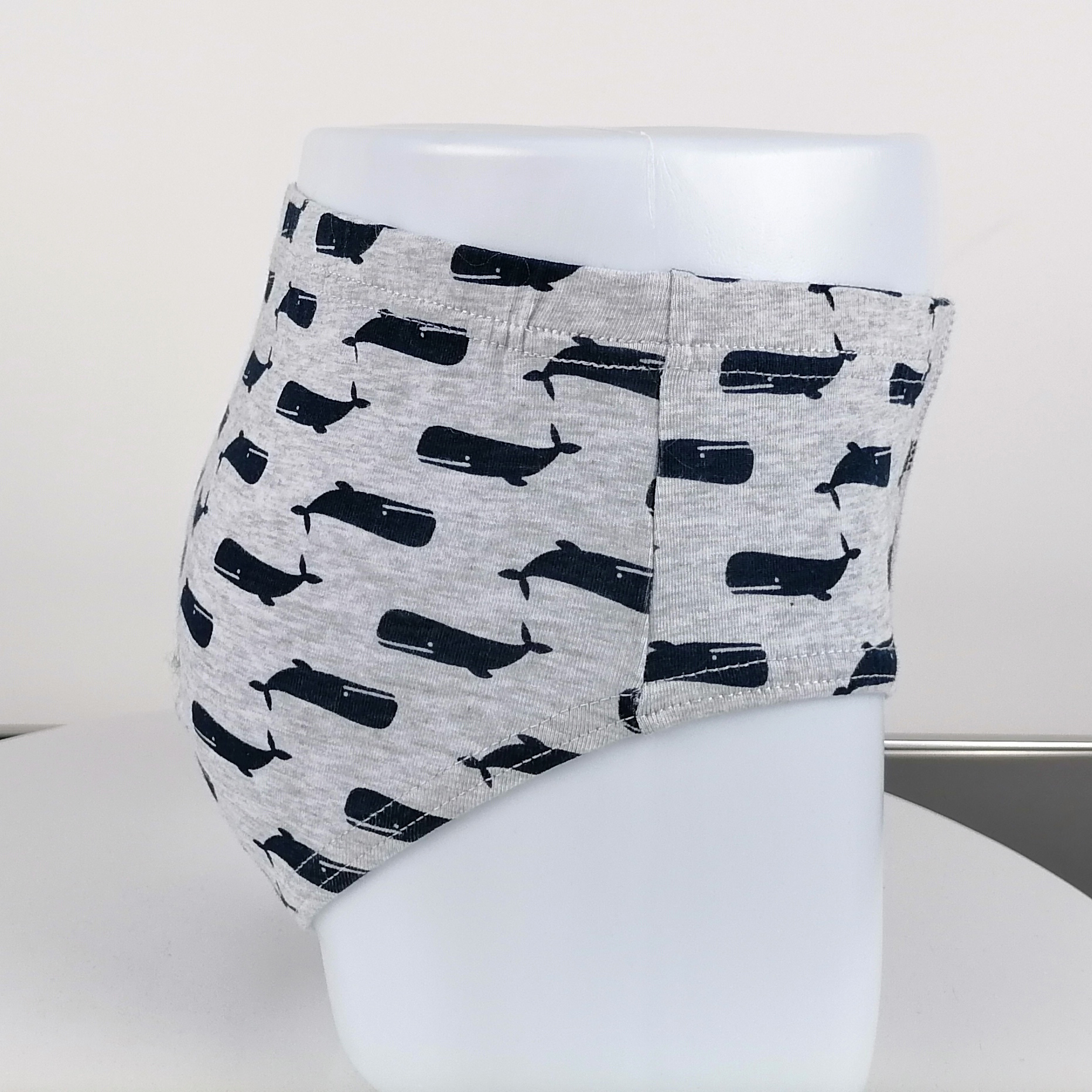 all over print grey cotton fabric customize private logo kids briefs