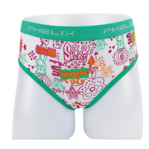 OEM ODM wholesale customize all over print cotton elastane girls underwear briefs