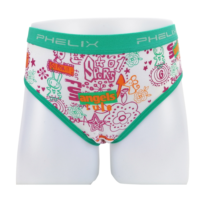 OEM ODM wholesale customize all over print cotton elastane girls underwear briefs