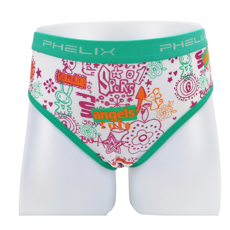 OEM ODM wholesale customize all over print cotton elastane girls underwear briefs
