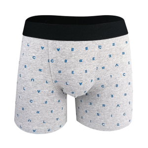 customize all over print soft cotton spandex long length men boxers shorts