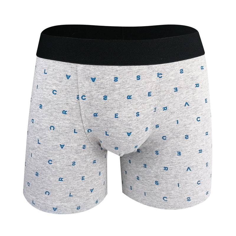 customize all over print soft cotton spandex long length men boxers shorts