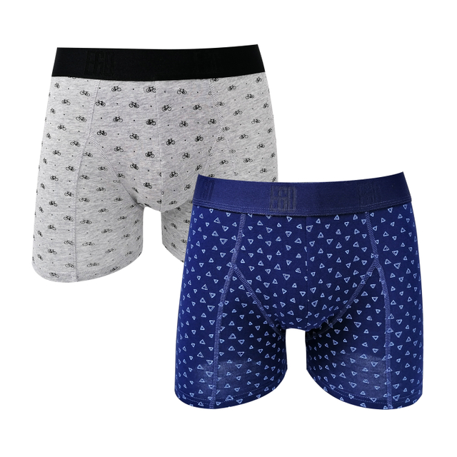men underwear long length customize all over print cotton spandex boxers shorts