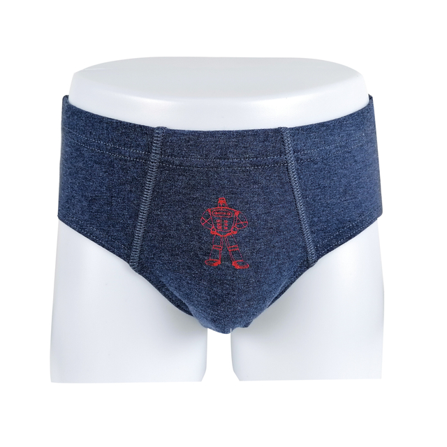 blue melange cartoon robert print OEM ODM cotton fabric boys briefs underwear