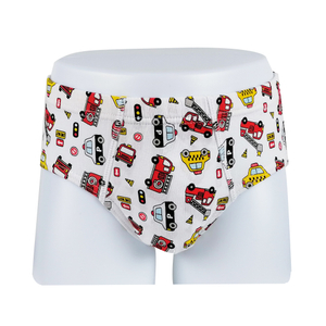 customize cartoon car print cotton spandex boys briefs underwear