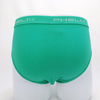 plain color jacquard logo waistband elastic cotton elastane fabric girls briefs kids underwear