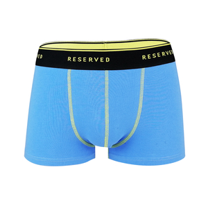 fashion style yellow stitching soft cotton spandex men boxers underwear