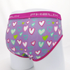 customize jacquard logo all over print breathable cotton elastane girls briefs underwear