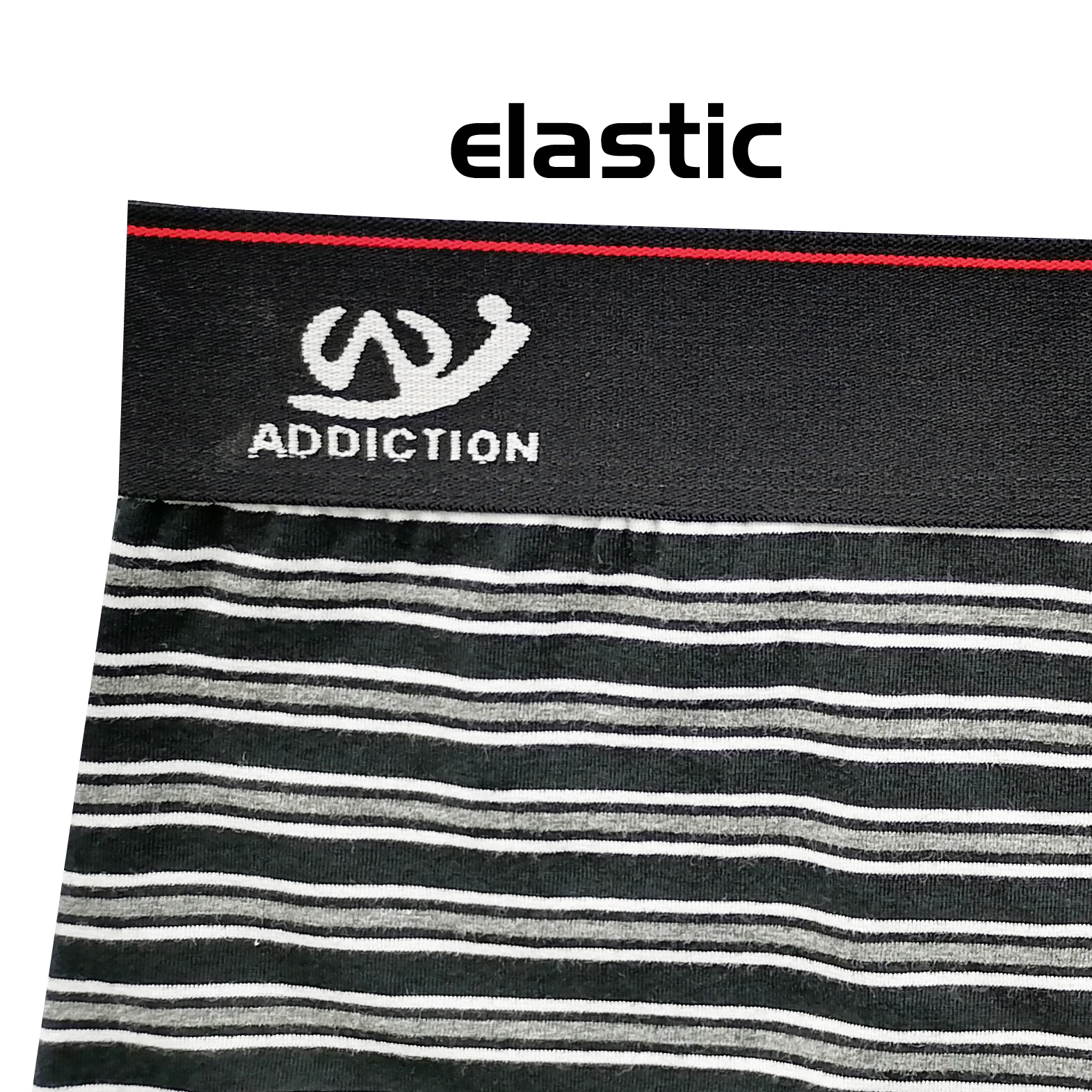 jacquard logo yarn dye strip print soft cotton men boxers underwear