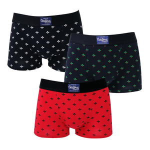 CK 2005 customize Christmas style all over print men boxers briefs cotton fabric