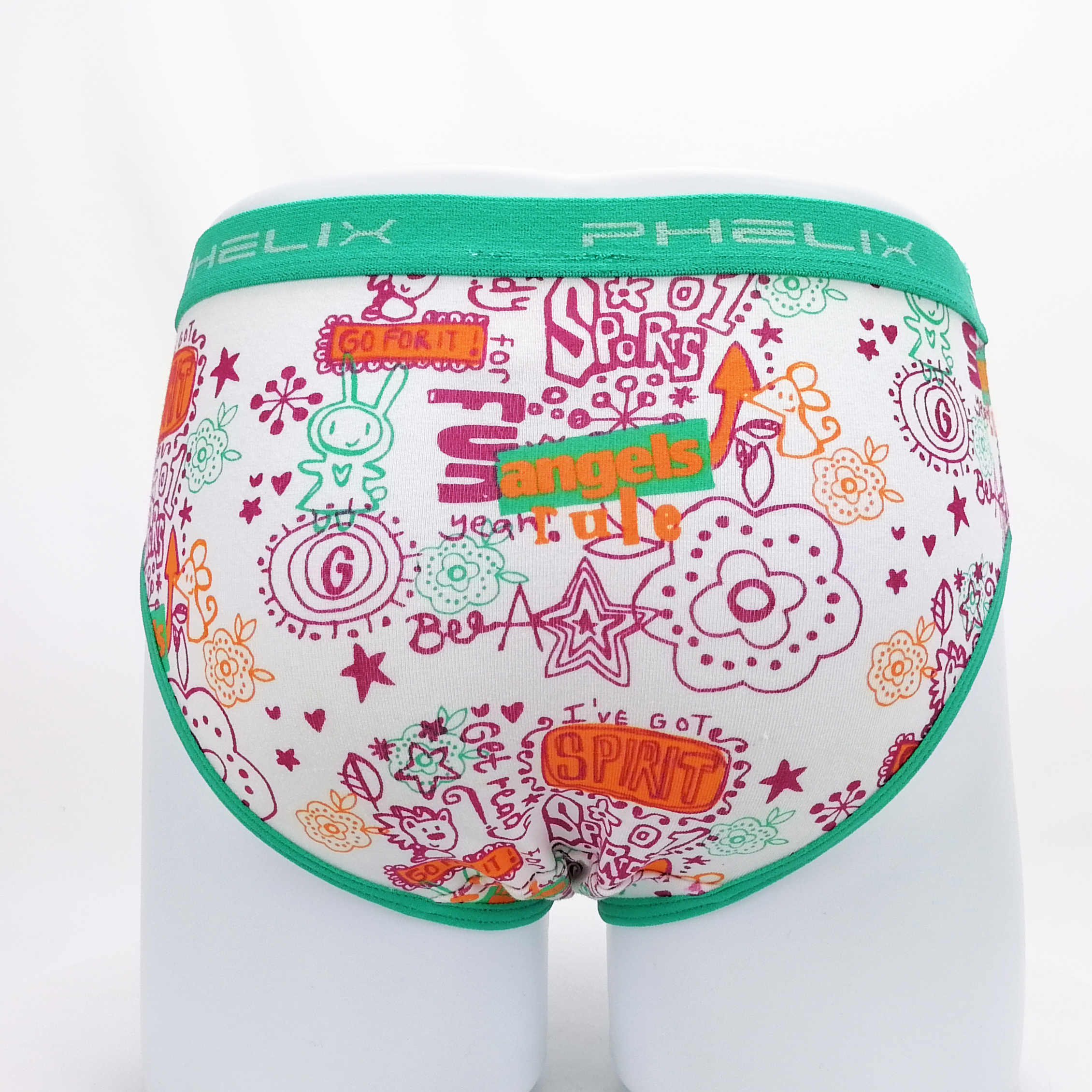 OEM ODM wholesale customize all over print cotton elastane girls underwear briefs