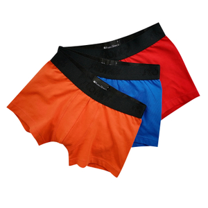 organic cotton plain color boys boxers jacquard logo kids underwear