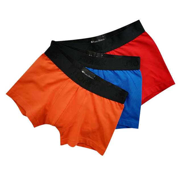organic cotton plain color boys boxers jacquard logo kids underwear