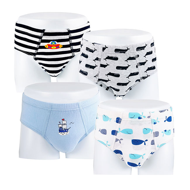 Customize Logo Multi Color Pure Cotton Plain Boys Briefs Underwear