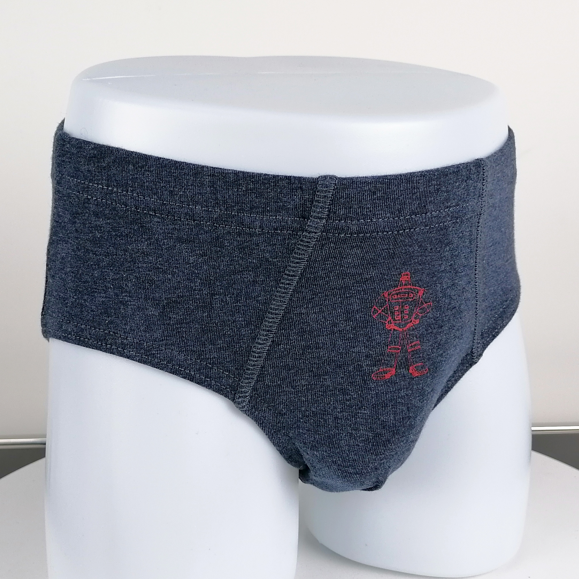 blue melange cartoon robert print OEM ODM cotton fabric boys briefs underwear
