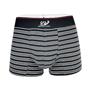 jacquard logo yarn dye strip print soft cotton men boxers underwear