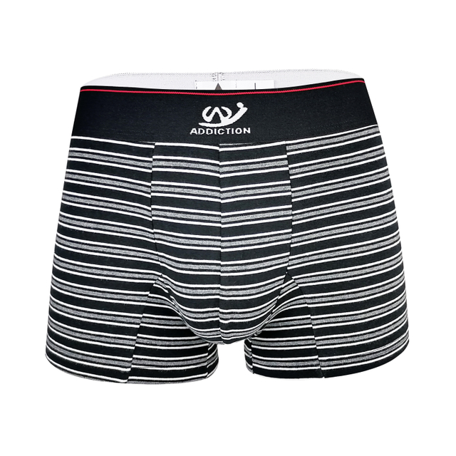 jacquard logo yarn dye strip print soft cotton men boxers underwear