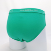 plain color jacquard logo waistband elastic cotton elastane fabric girls briefs kids underwear