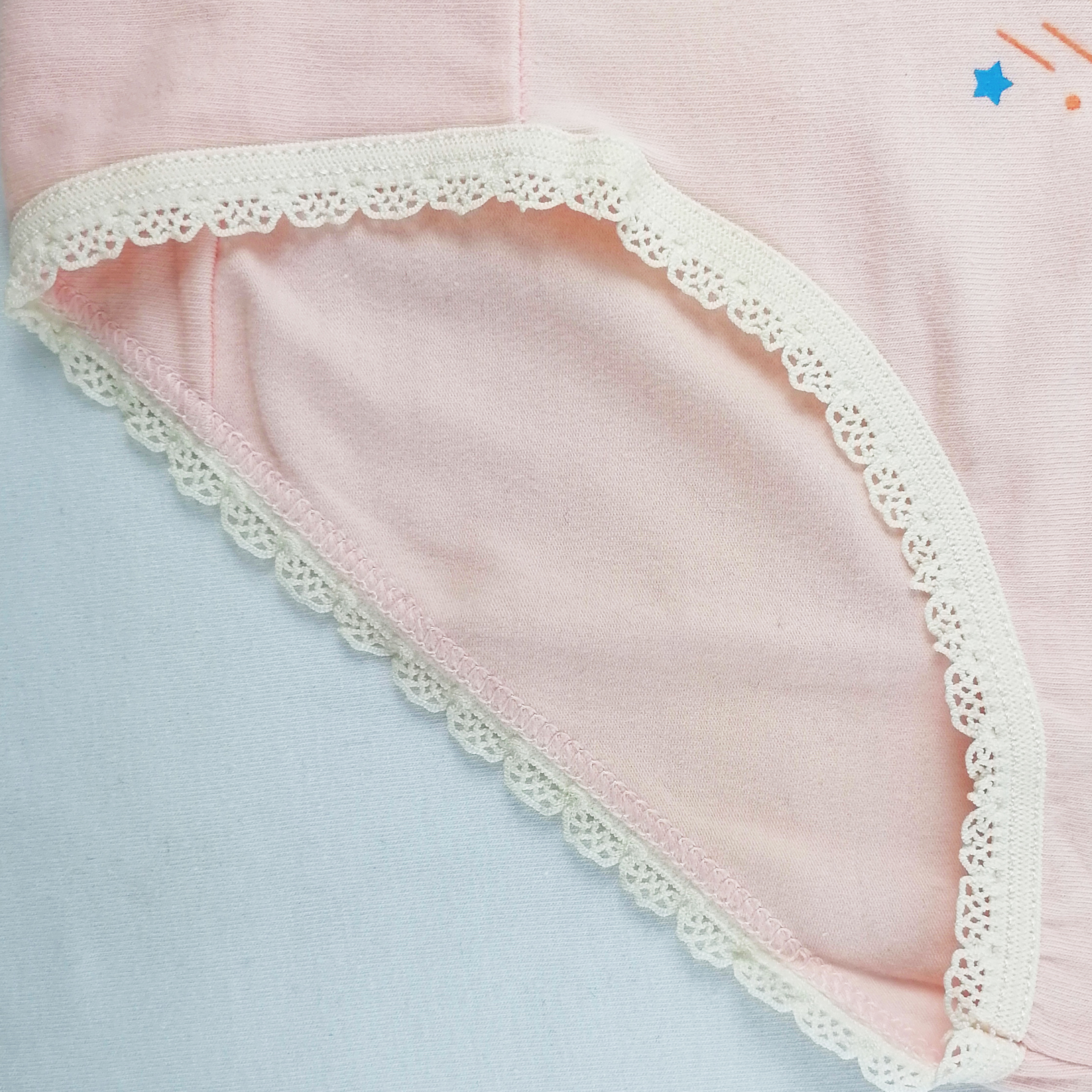 G2002 cute cartoon print lace elastic 100%pure cotton little girls underwear briefs