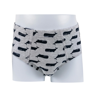 all over print grey cotton fabric customize private logo kids briefs