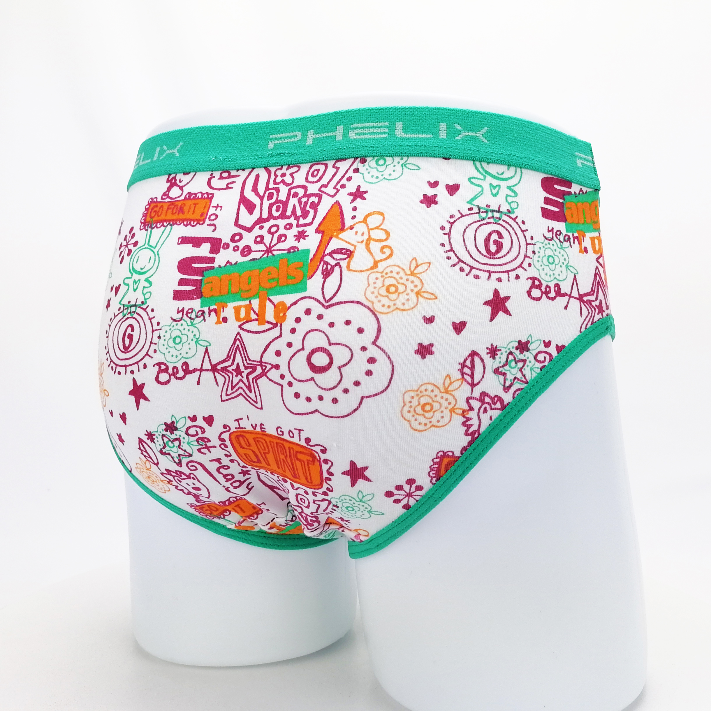 OEM ODM wholesale customize all over print cotton elastane girls underwear briefs
