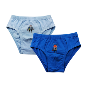 customize cartoon print 2pack boys briefs kids underwear cotton elastane