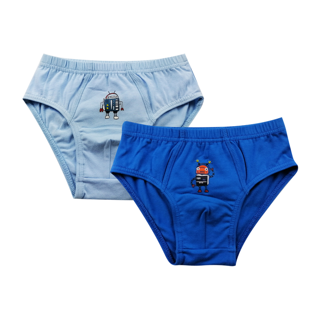 customize cartoon print 2pack boys briefs kids underwear cotton elastane