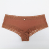 Rib Cotton Spandex Lace Design Women Underwear Boyshorts Hipster