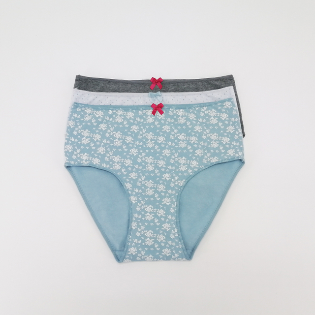 Customize Women High Rise Cotton Underwear Soft Full Briefs with Rose Print