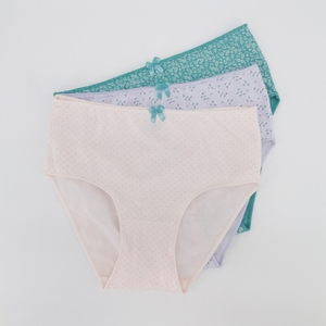 Flower Pattern Low Price Full Print Cotton Women's Underwear CheekY OEM