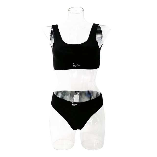 Customize Logo Plain Color Jacquard Logo Women Bra Sets Cotton 