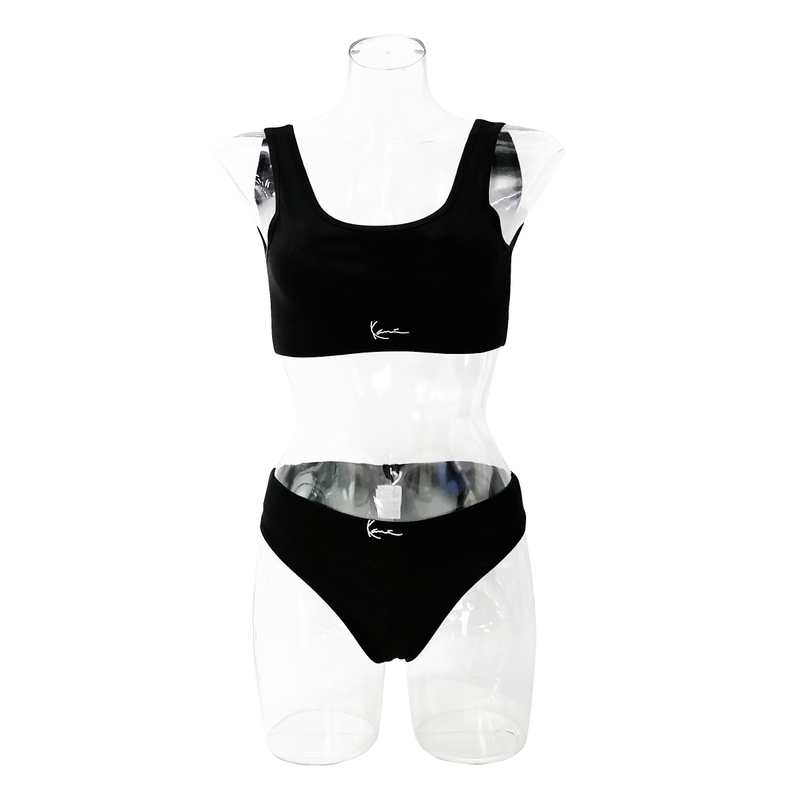 Customize Logo Plain Color Jacquard Logo Women Bra Sets Cotton 