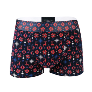 customize all over print Christmas style soft cotton spandex men underwear boxers