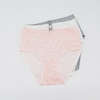 3 Packs Flower Pattern High Waist Cotton Women Lingerie Underwear
