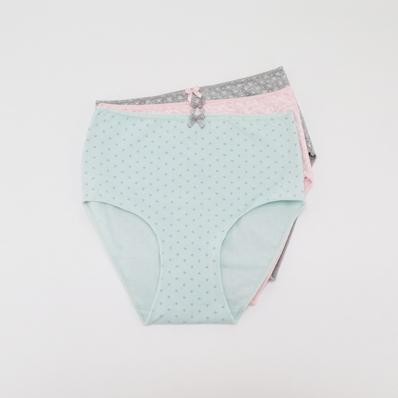 OEM ODM Floral Pattern Customize Print Comfort Cotton Women Briefs High Waist