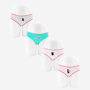 4 Packs Women Lingerie All over Print Customize Underwear with Factory Price