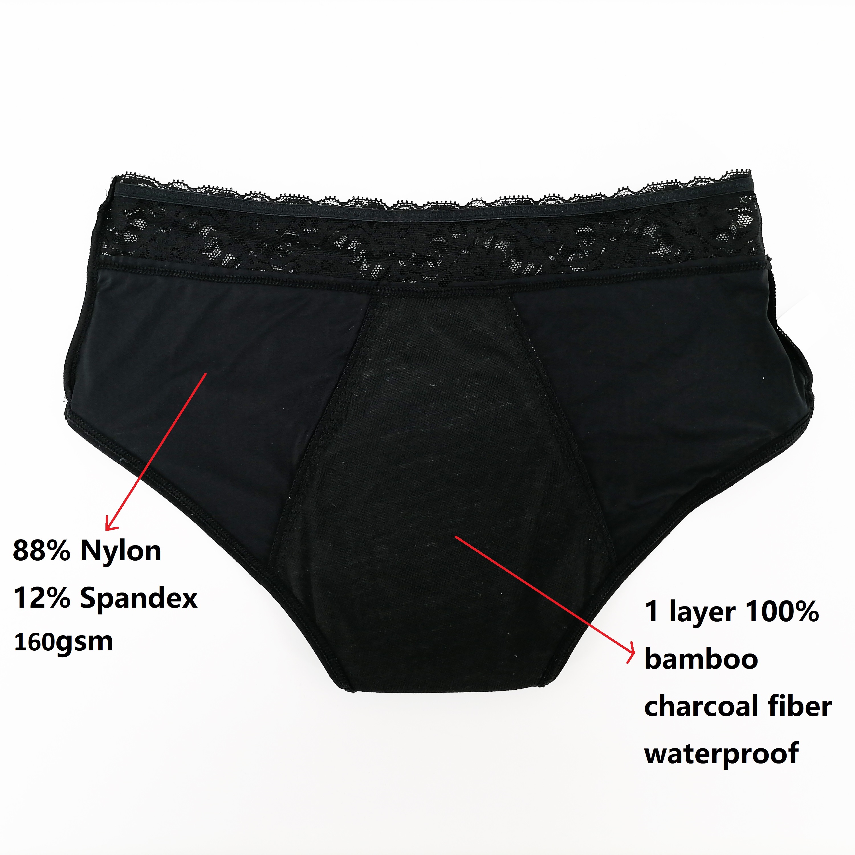 Sexy Lace Waist Personally Customized Packaing for Women Period Panties