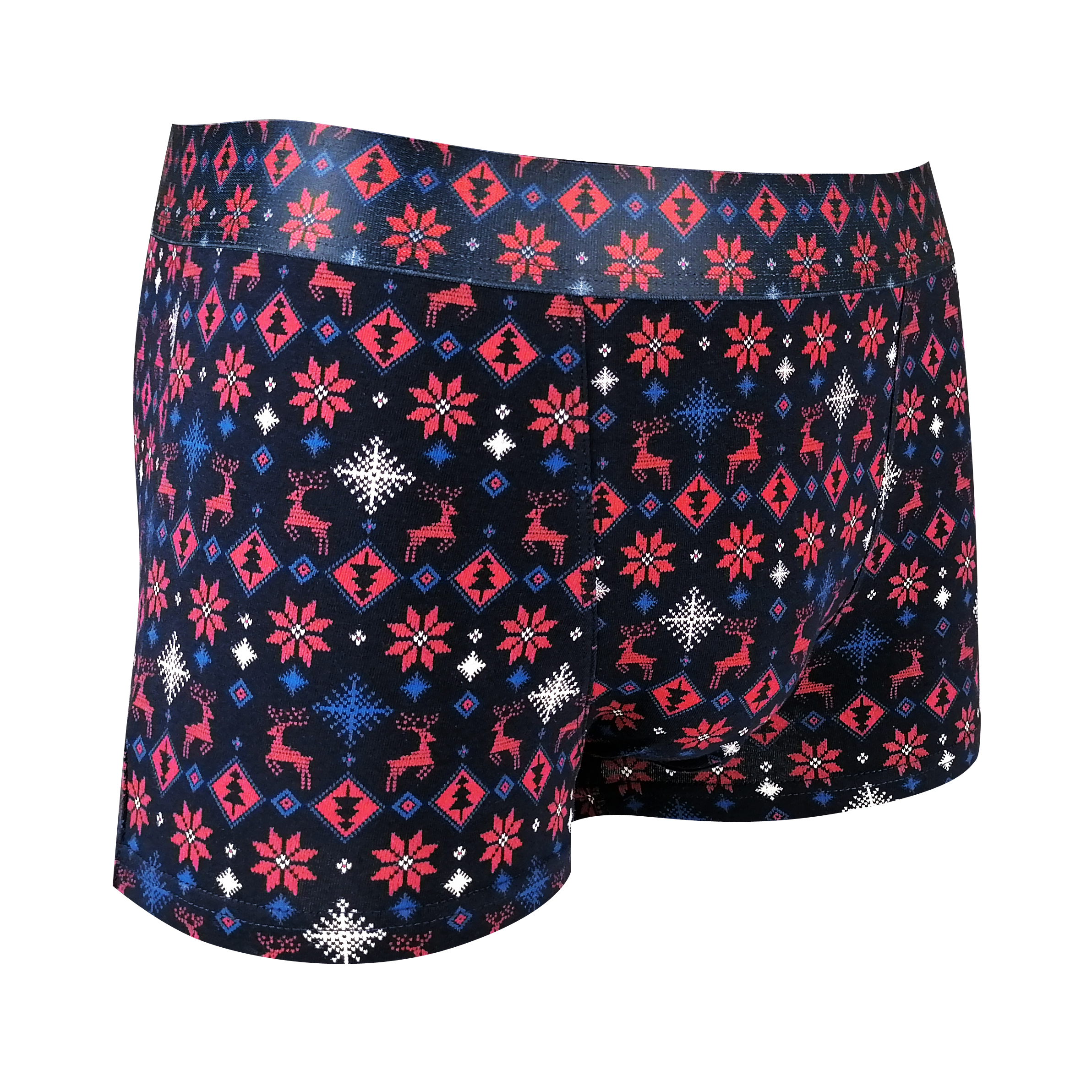 customize all over print Christmas style soft cotton spandex men underwear boxers