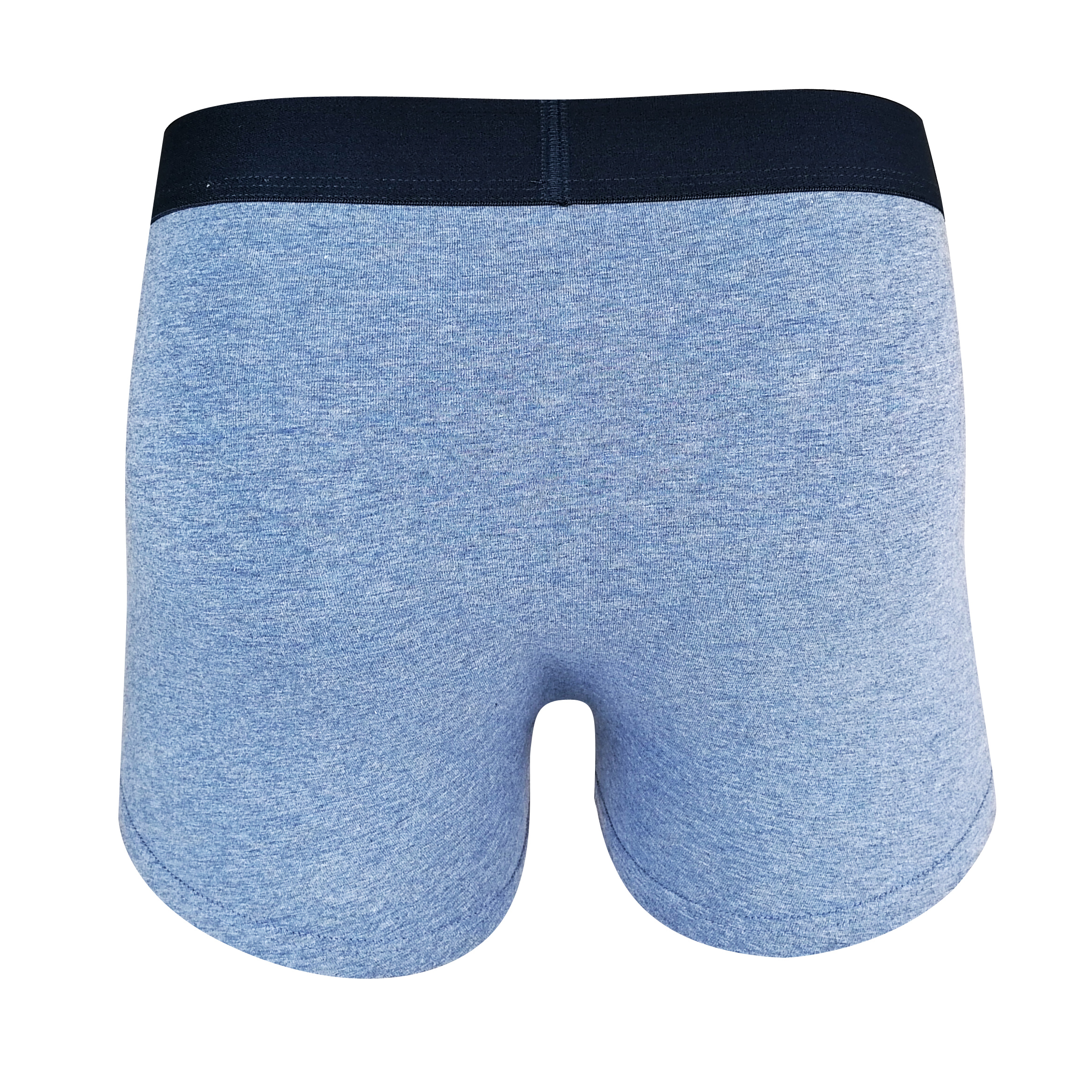blue melange high quality cotton spandex men boxers customize logo 