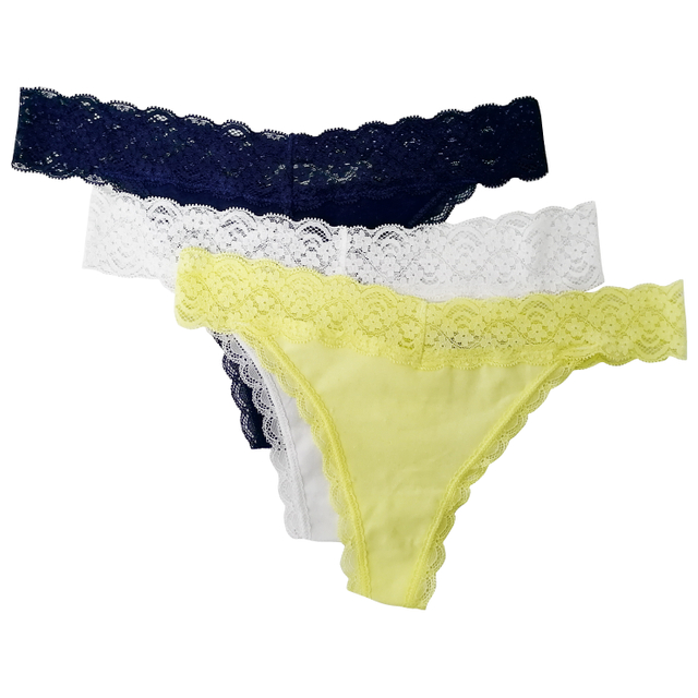 Lace Elastic Waistband Sexy Ladies Thongs Brazilian Underwear 