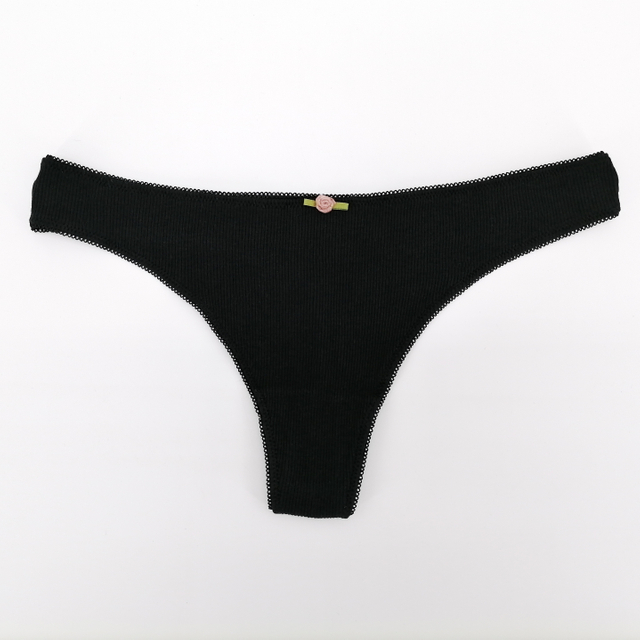 ladies thongs cotton elastane rib fabric sexy design