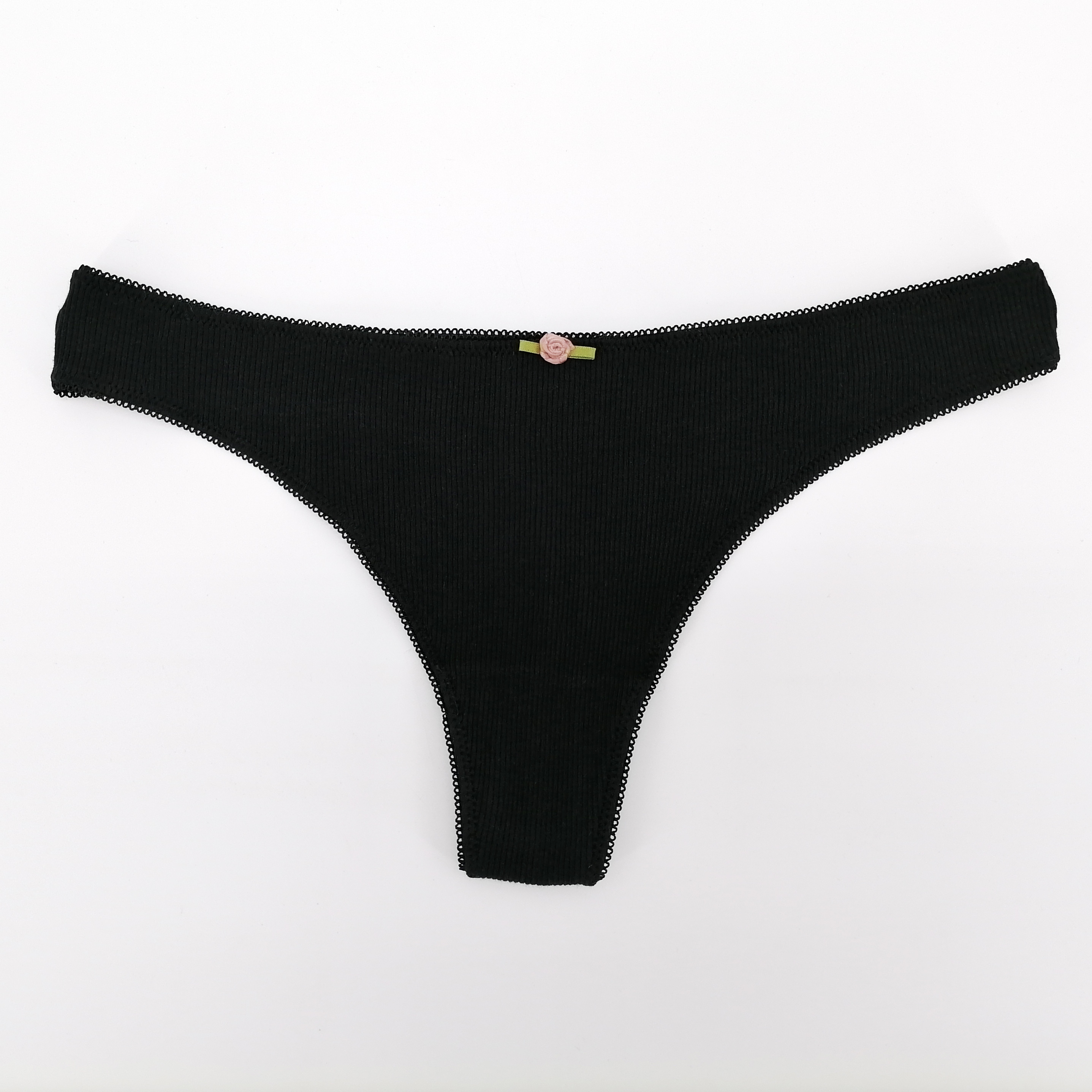 ladies thongs cotton elastane rib fabric sexy design